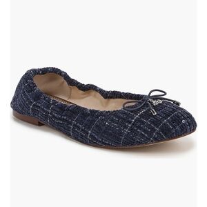 Sam Edelman Felicia Atlantic Blue Tweed Ballet Flats
